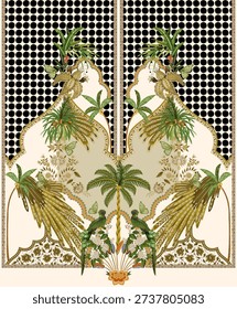 Textile digital design motif pattern decor hand made artwork frame gift card wallpaper women cloth ornament abstract border rug ethnic ikat etc new semi bold flower designs with geomatrical working
