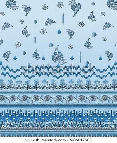 Textile digital design motif pattern decor hand made artwork frame gift card wallpaper women cloth ornament abstract border rug ethnic ikat etc new semi bold flower designs with geomatrical working
