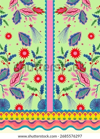 textile digital design motif pattern hand made artwork frame gift card wallpaper women cloth ornament abstract border rug ethnic ikat etc new semi bold flower designs with geometrical working
