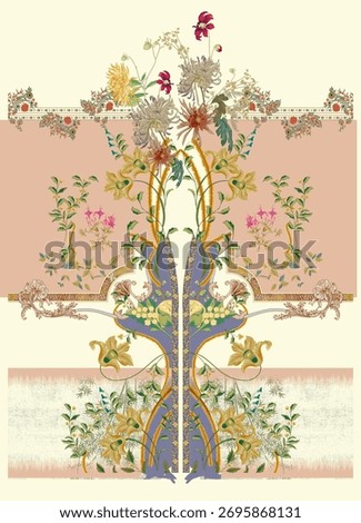 textile digital design motif pattern hand made artwork women cloth ornament abstract border rug ethnic ikat etc new semi bold flower designs with geometrical working