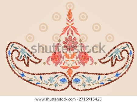 textile digital design motif pattern hand made artwork frame women cloth ornament abstract border rug ethnic ikat etc new semi bold flower designs with geometrical working