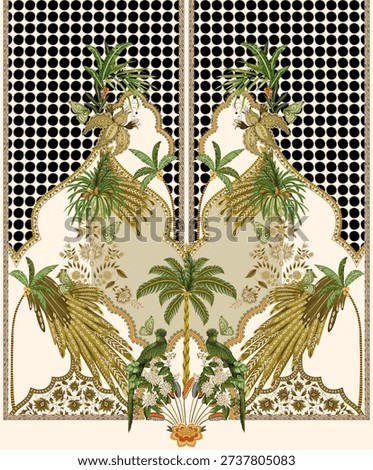 Textile digital design motif pattern decor hand made artwork frame gift card wallpaper women cloth ornament abstract border rug ethnic ikat etc new semi bold flower designs with geomatrical working
