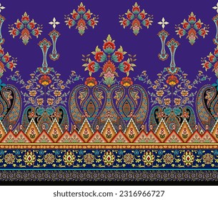 Textile digital design motif patterns ikat rugs paisley print on fabric.