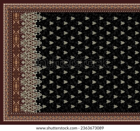 Textile Digital design set of damask Mughal paisley abstract vintage Turkish Indian classical texture retro luxury style motif border pattern handmade artwork suitable for women cloth print in fabrics