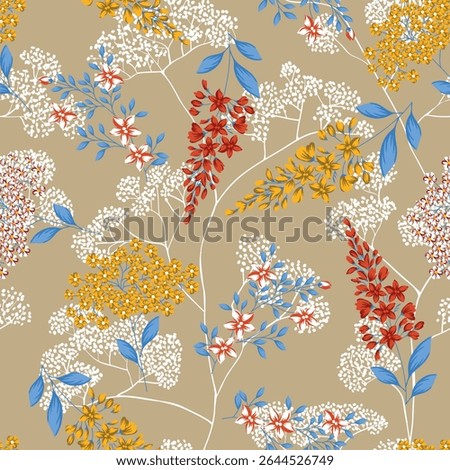 textile pattern design elements flower