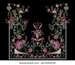 textile pattern element bold border allover