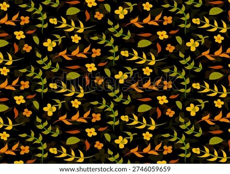 Textile and wallpaper seamless patterns featuring a printable digital floral illustration.