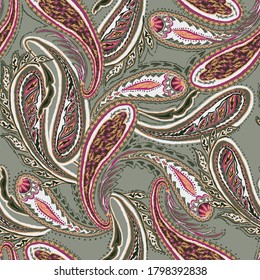 textille pattern  design  of paisley cashmere.