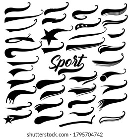 Texting Tails. Typography Tails Shape For Football Or Athletics Sport Team Sign Text