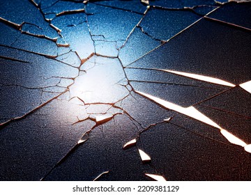 Texture Of The Cracked Glass Surface