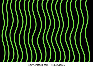 Texture Of Green Wavy Line On Black Background