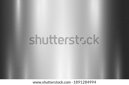 Texture panorama of silver metal with reflection - background