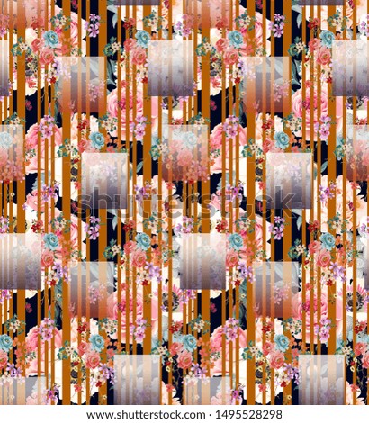 texture pattern background wild flower with line colouer full textile design