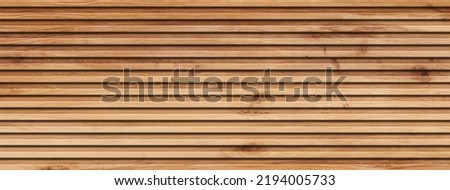 Texture of wood lath wall background. Seamless pattern of modern wall paneling wooden slats for background Сток-фото © 