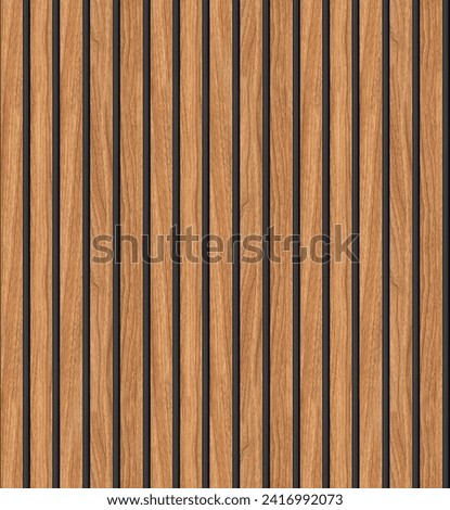 Texture of wooden lath wall background. Seamless pattern of modern wall paneling wood slats for background Сток-фото © 