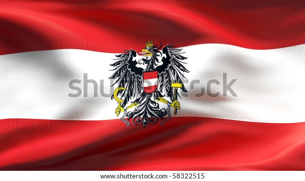 Textured Austrian Eagle Cotton Flag Wrinkles Stock Illustration 58322515