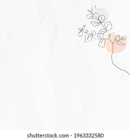 Textured background with leaf line art illustration
