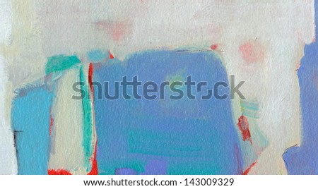 Textured blue abstract painting. Hand painted blue grunge