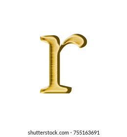 Metallic Gold Letter F Lowercase 3 D Stock Illustration 690068779