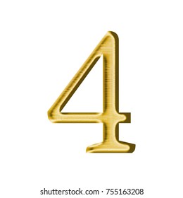 Textured Golden Number Four 4 3d Stock Illustration 755163208 ...