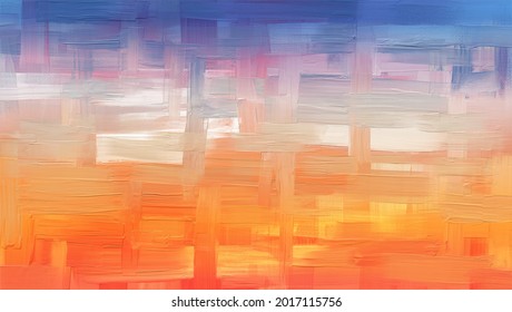 Textured Paint Strokes, Artwork, Acrylic Painting On Canvas. Oil Artistic Texture. Abstract Grungy Background, Light Hand Painted Cover, Desert Backdrop, Sand And Sky Blue Colored Pattern