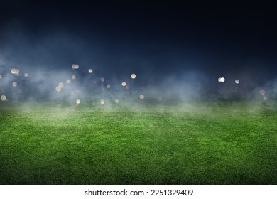 textured soccer game field with fog - center, midfield, 3D Illustration - Powered by Shutterstock