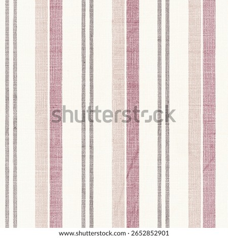 Textured Striped Seamless Pattern, linen winter textured pink and beige with brown on half white bold Sluby textured fabric background.