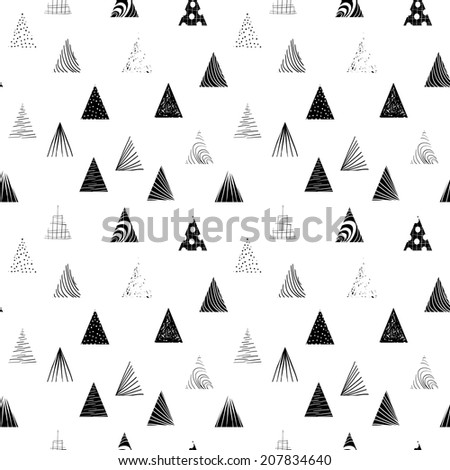 Textured triangles seamless pattern. Raster.
