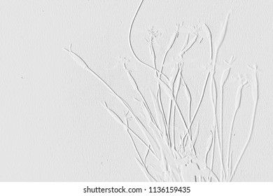 Textures Of Embossed Flowers On Background Grey