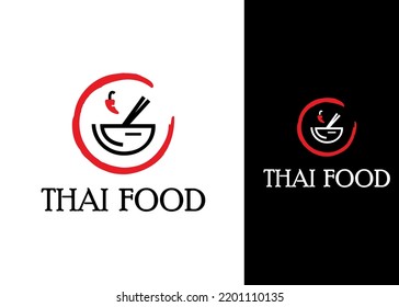 Thai Food, Noodle Restaurant Logo