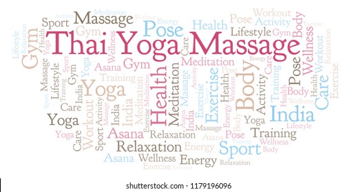 Thai Yoga Massage word cloud.