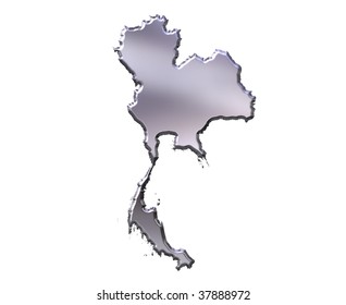 Thailand 3d Silver Map