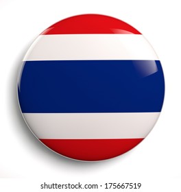 Thailand flag icon. Clipping path included.