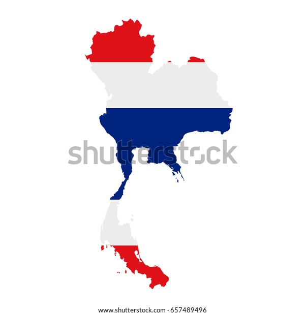 Thailand Flag Map Country Outline National Stock Illustration 657489496