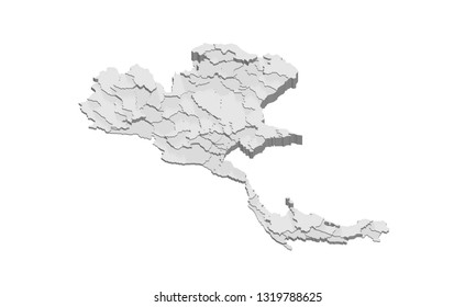 Thailand Map 3D Graphic On White Background HD Image