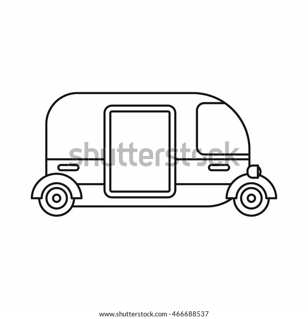 Thailand three wheel native taxi icon in\
outline style isolated \
illustration