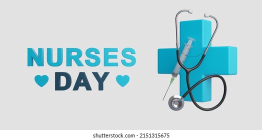 Thank Nurses International Nurses Day Design 3D Illustration - Powered by Shutterstock