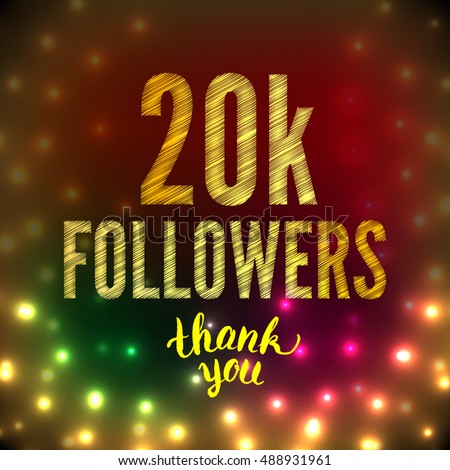 thank you 20k followers card thanks design template for network friends and followers image - 20k followers on instagram