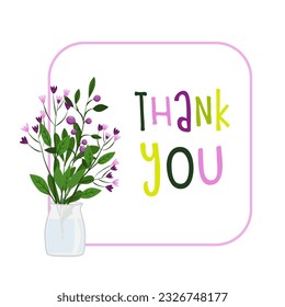 Thank You Appreciation Gratitude Floral Leaves Trendy Typography  Background for Greeting Cards, Post Cards, Poster, Flyers, Social Media - Powered by Shutterstock