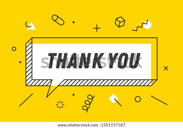 Thank You Banner Speech Bubble Poster Stock Illustration