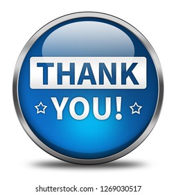 thank you button isolated. 3d illustration
