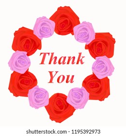 Thank You Card Background Red Pink Stock Illustration 1195392973 ...