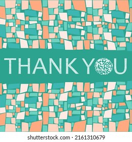 Thank You Card Design With Mosaic Wall