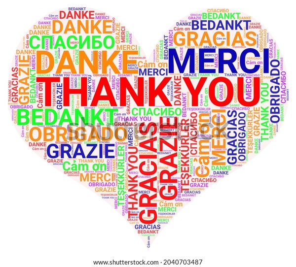 Thank You Different Languages Heart Word Stock Illustration 2040703487 ...