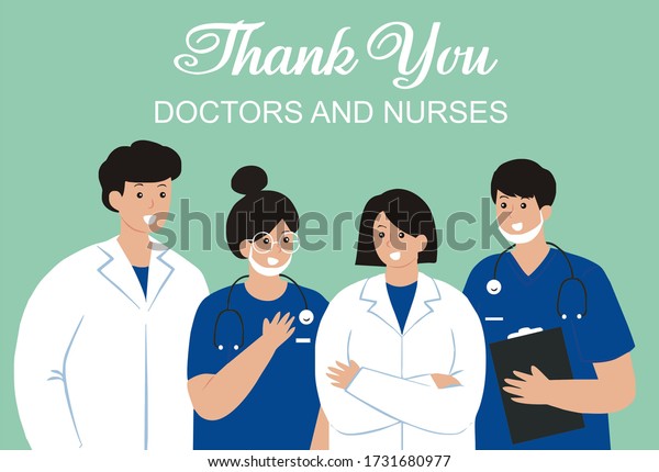 Thank You Front Liners Doctors Nurses Stock Illustration 1731680977 