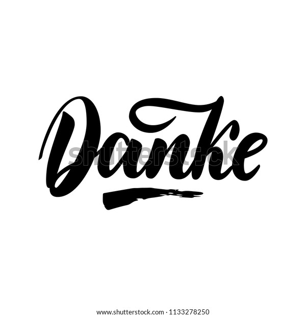 Thank You German Calligraphy Danke Poster Stock Illustration 1133278250 ...