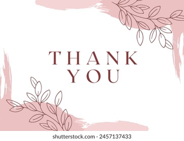 Thank you Greeting Card floral design for thanks wedding greeting or baby shower or business - Powered by Shutterstock