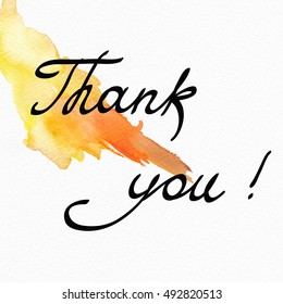 Thank You Handwritten Illustration Dark Brush Stock Illustration ...