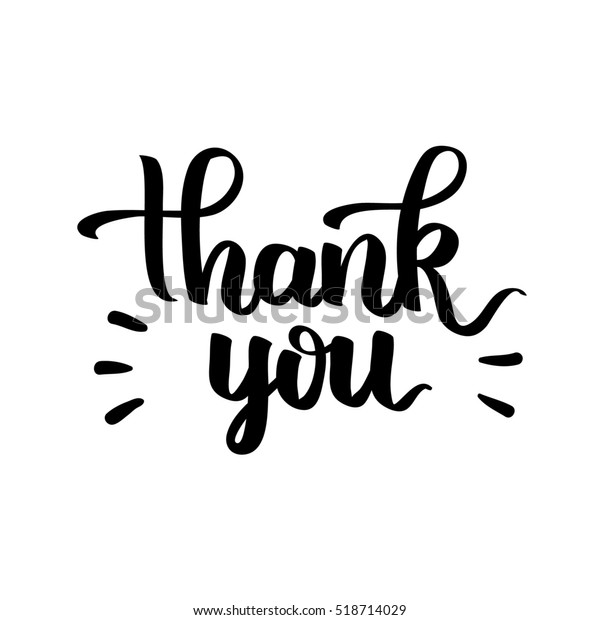 Thank You Handwritten Illustration Dark Brush Stock Illustration 518714029