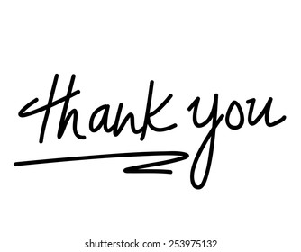 Thank You Handwritten Text Isolated On Stock Illustration 253975132 ...